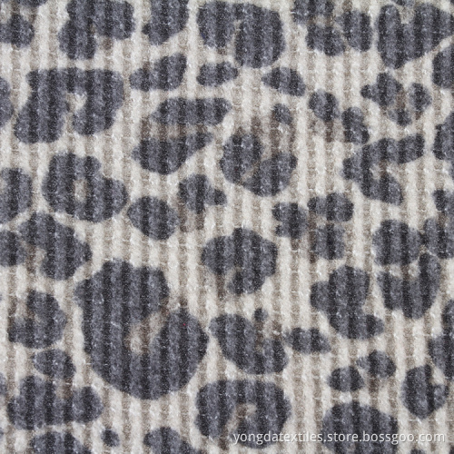 Leopard Print Brushed Waffle Knit Fabric